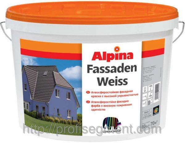 Alpina Fassadenweiss фасадная краска 10л
